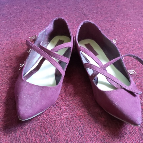 Maroon Ballet Flat Shoe S 7.5 - Picture 1 of 8